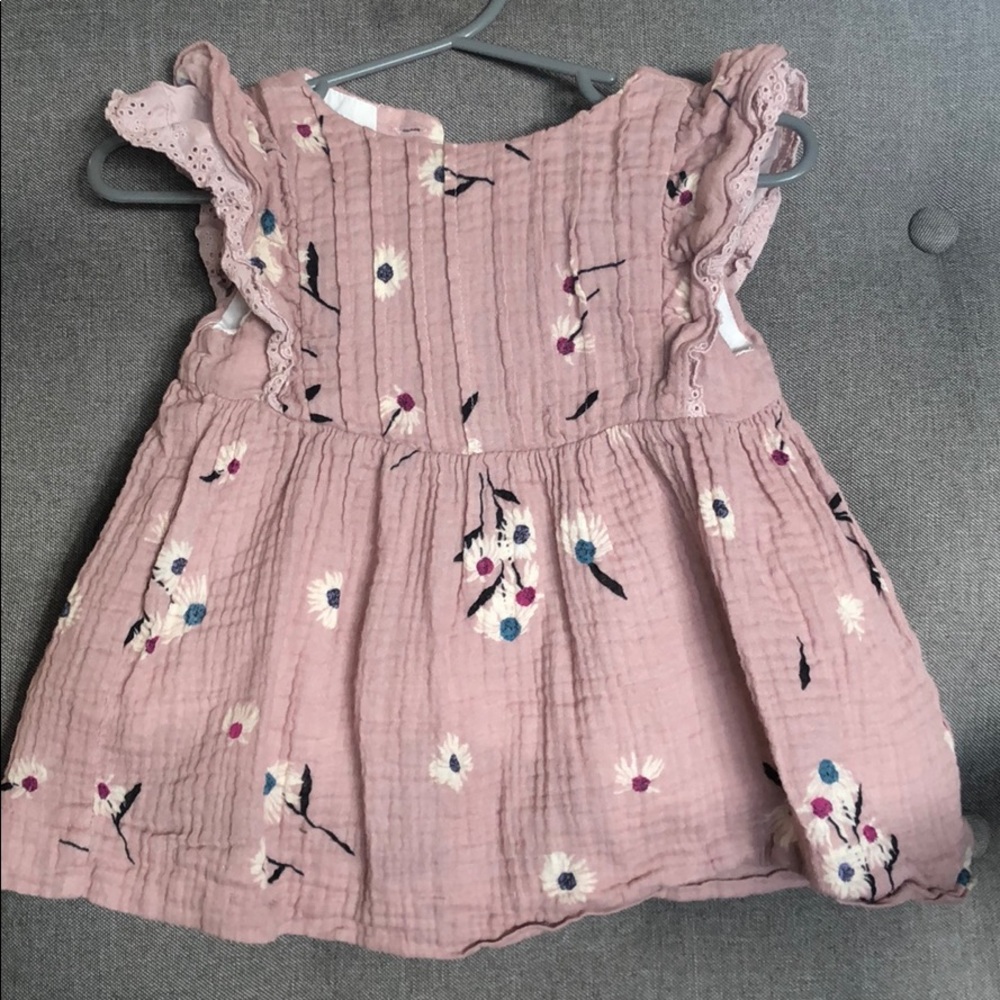 Pink floral little girls dress